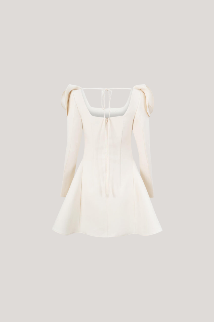 Annette Flower Square Neckline Mini Dress