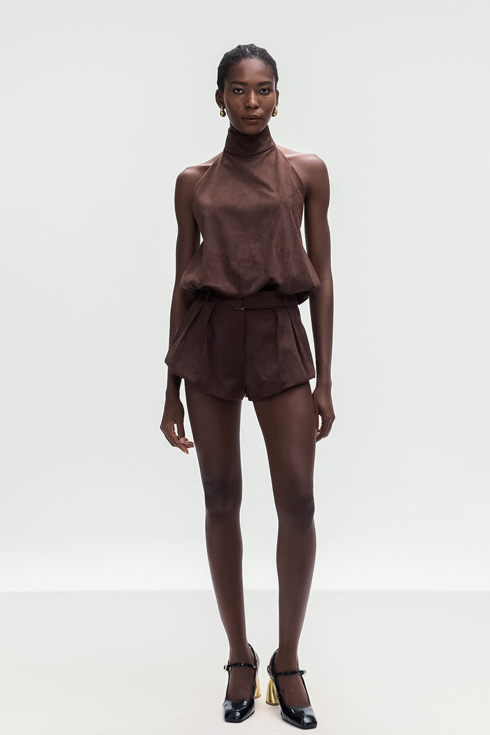 Bartolo Suede Halter Neck Top