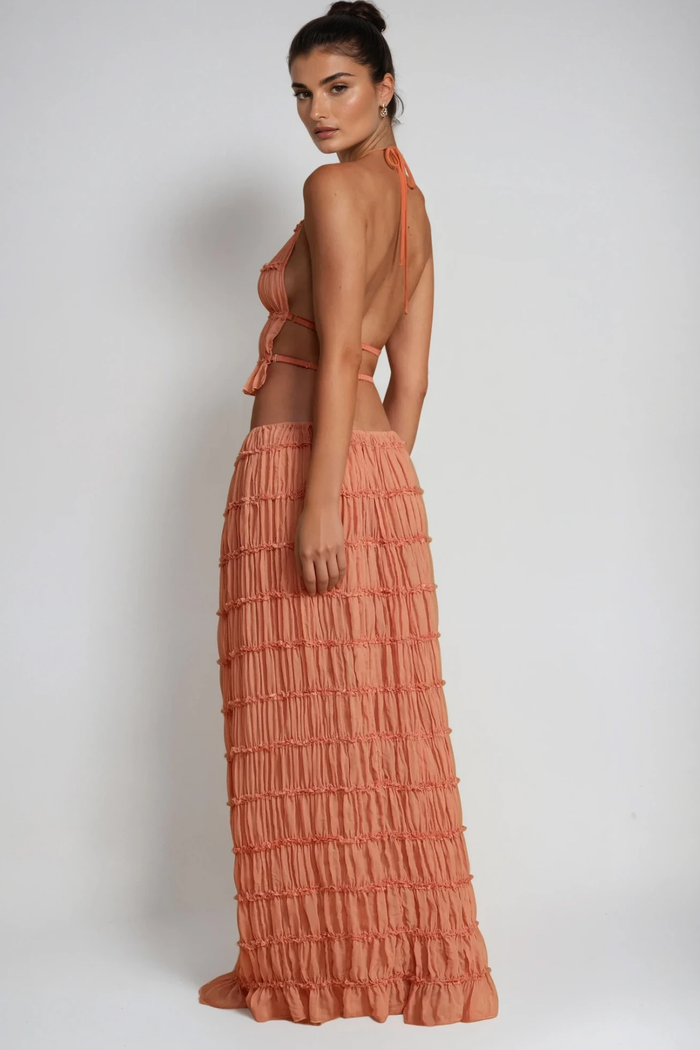 Bernt Ruch Backless Skirt Set In Pink