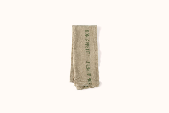 CHARVET NATURAL AND GREEN BON APPETIT LINEN KITCHEN TOWEL