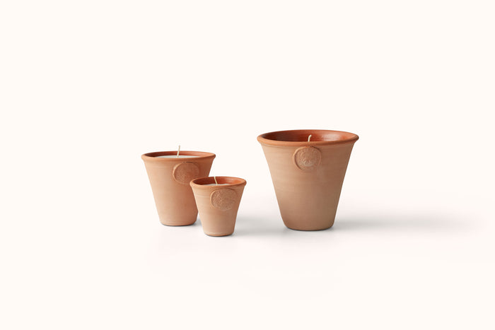 COLDPIECE POTTERY TUBEROSE TERRACOTTA FLOWERPOT CANDLE