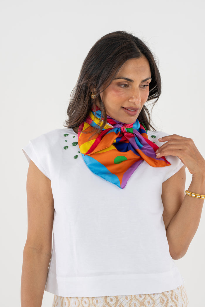 Hand-Stitched Silk Scarf