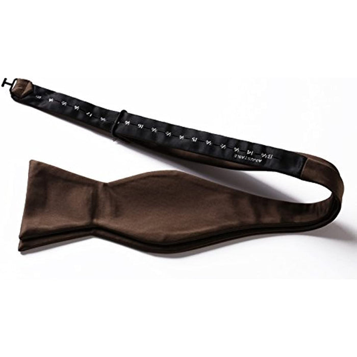 Solid Bow Tie & Pocket Square - H2-BROWN