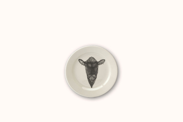 LAURA ZINDEL SALAD PLATE - ANGUS BULL