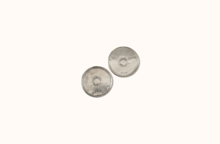 MATCH PEWTER ROUND COASTERS, SET OF 2
