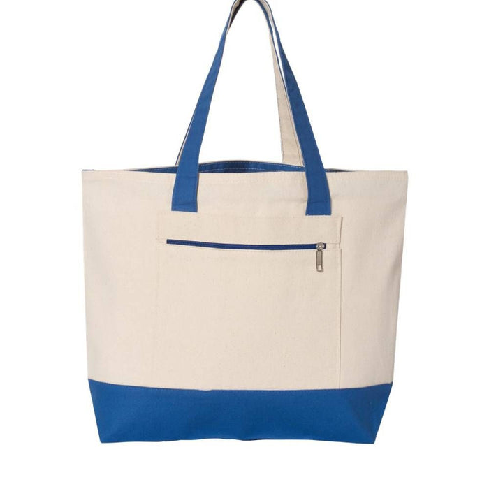 Q-Tees Zippered Canvas Tote Bag