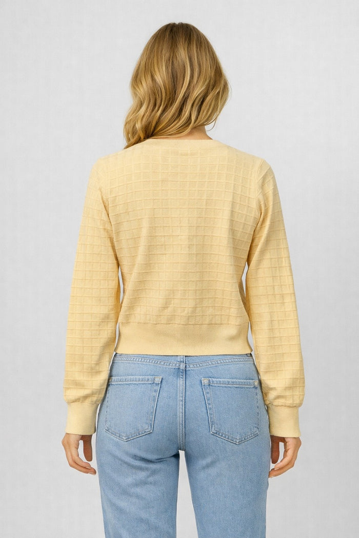 Textured Grid Knit Cardigan - Adored A Lovely Boutique