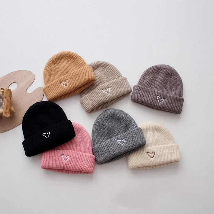 Toddler Embroidered Heart Baby Hat