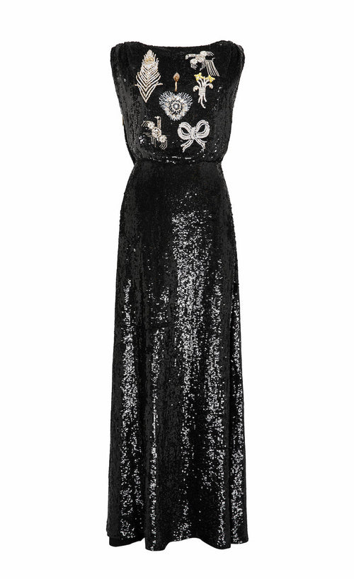 Adalina Sequin Gown - Black