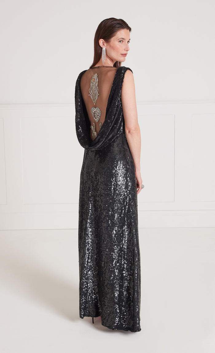 Adalina Sequin Gown - Black