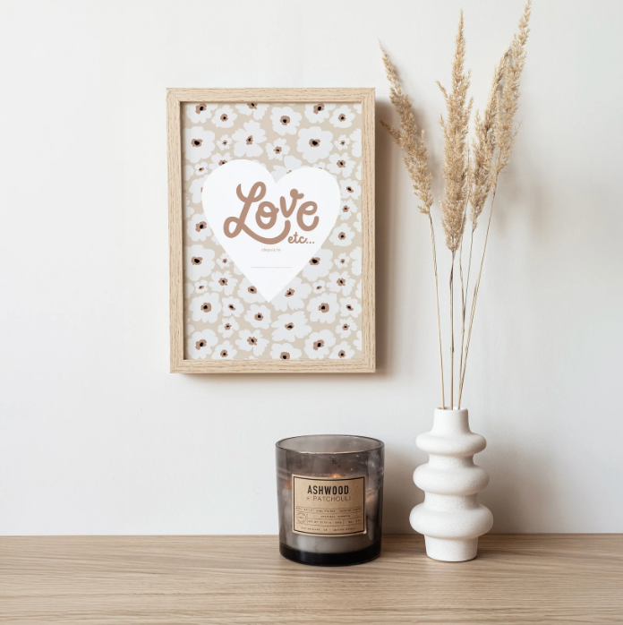 Affiche "Love depuis le..." | Fleurs