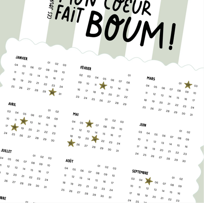 Affiche "Mon coeur fait boum"| Rayures