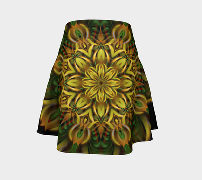 Alien Sunflower High Waist Flare Skirt