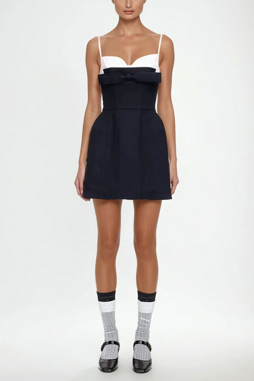 Aravis Bow Deconstruct Spaghetti Mini Dress