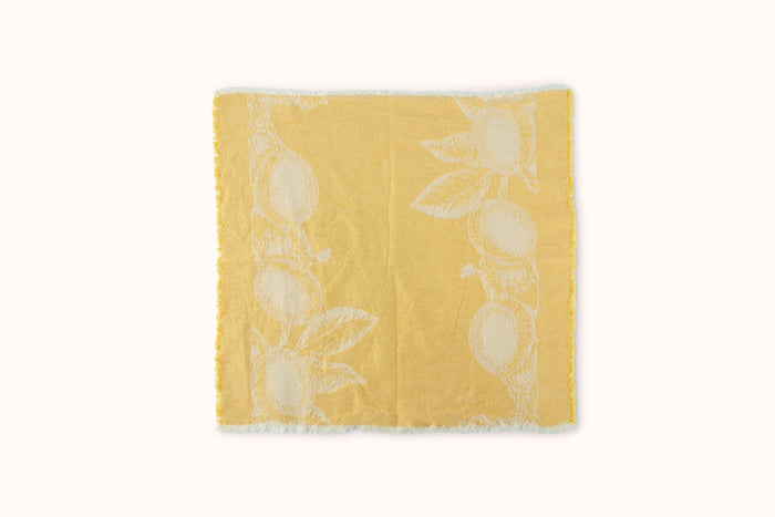 ARCOLAIO PLACED LEMONS FRINGE EDGE NAPKIN