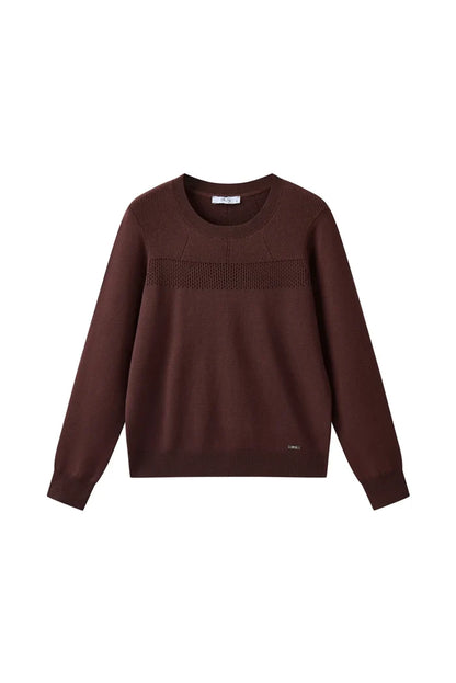 Austina-L-12-R Fine Knit Brown Sweater
