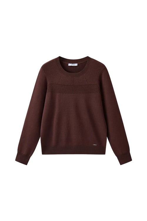 Austina-L-12-R Fine Knit Brown Sweater