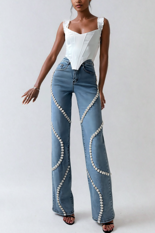Bagheera Rhinestone Stripe Jeans