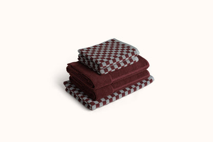 BAINA CEMENT & RHUS CHECKERBOARD TOWELS