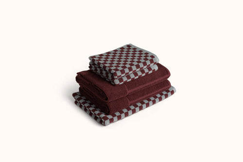 BAINA CEMENT & RHUS CHECKERBOARD TOWELS