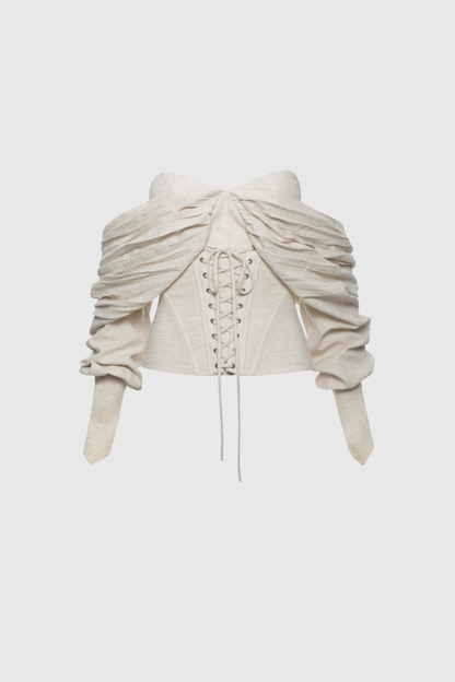 Ballad Off Shoulder Lace Up Corset Top