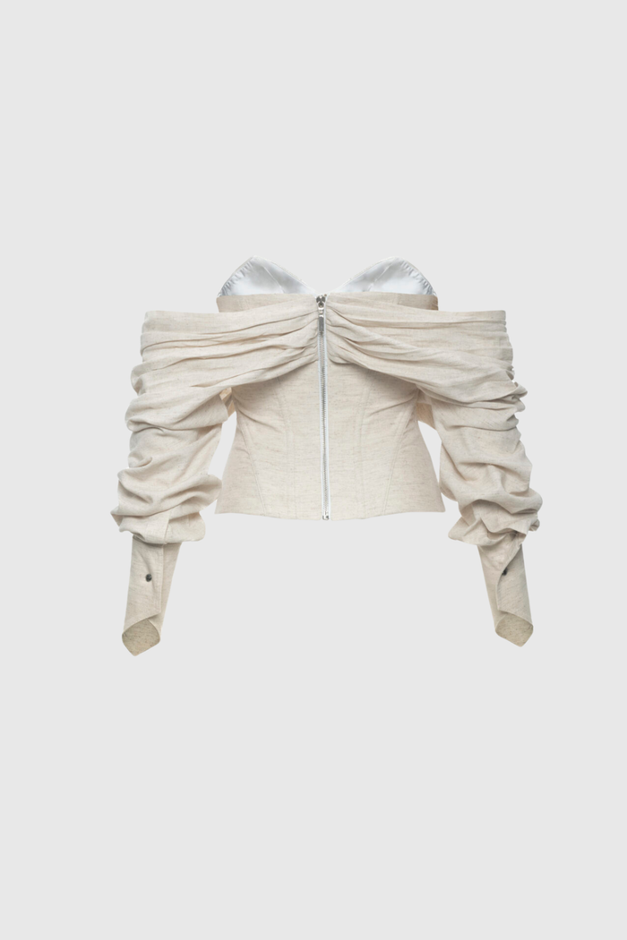Ballad Off Shoulder Lace Up Corset Top