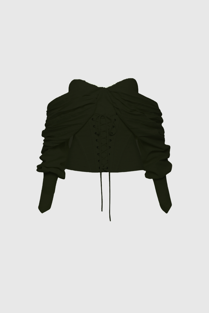 Ballad Off Shoulder Lace Up Corset Top