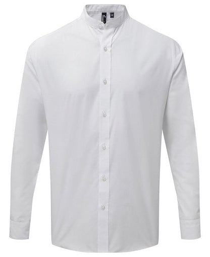 Banded collar grandad long sleeve shirt