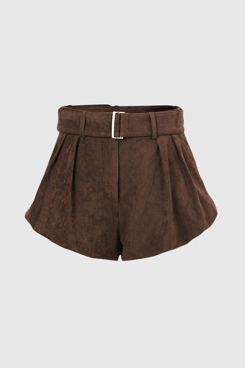 Bartolomea Suede Buckle Mini Pants