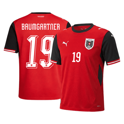BAUMGARTNER#19 Austria Home Soccer Jersey World Cup 2026 Red