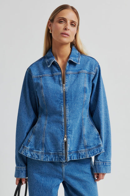 Belton Peplum Denim Jacket