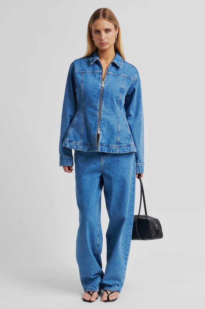 Belton Peplum Denim Jacket