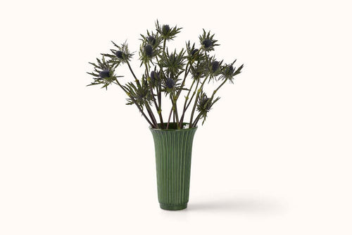 BERGS POTTER EMERALD GLAZED DAISY VASE H20