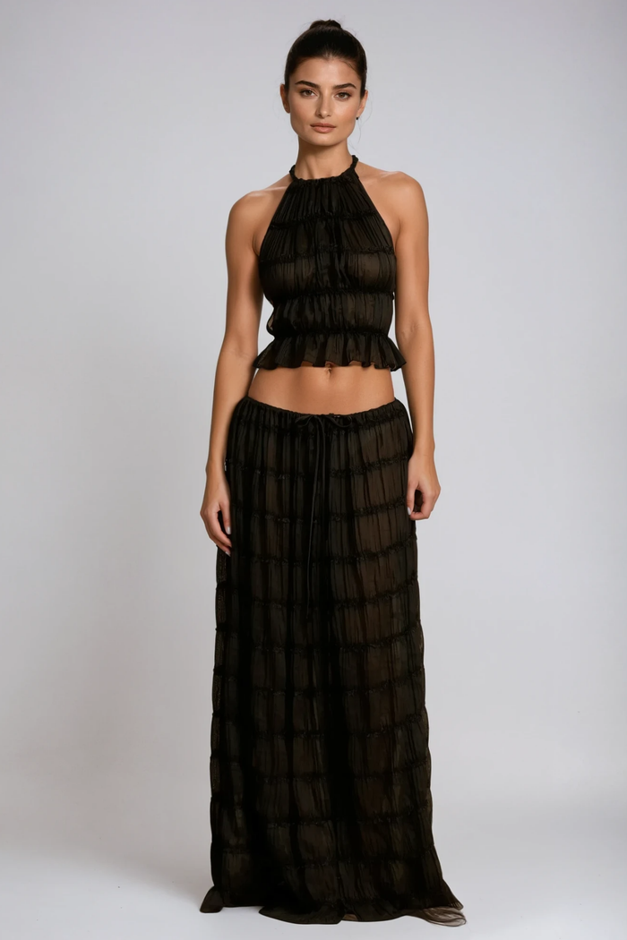 Bernt Ruch Backless Skirt Set In Black