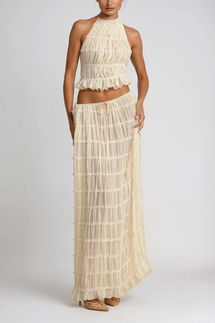 Bernt Ruch Backless Skirt Set In White