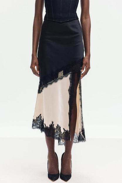 Bess Lace Satin Skirt