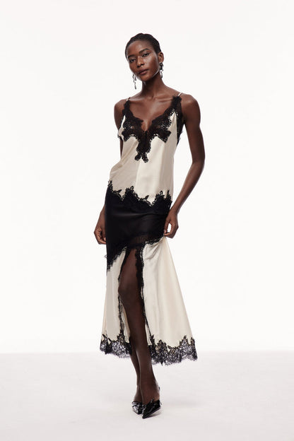 Bess Lace Satin Skirt