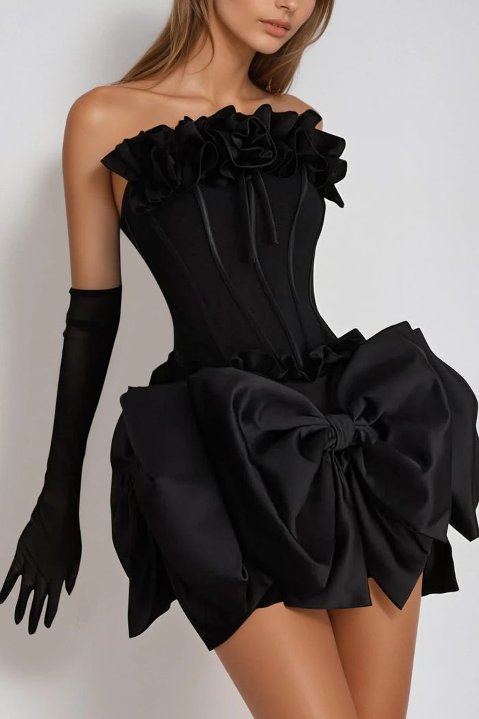 Bjarte Flower Bow Corset Skirt Set