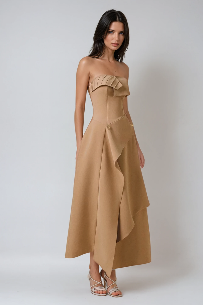 Bobby Strapless Asymmetric Maxi Dress
