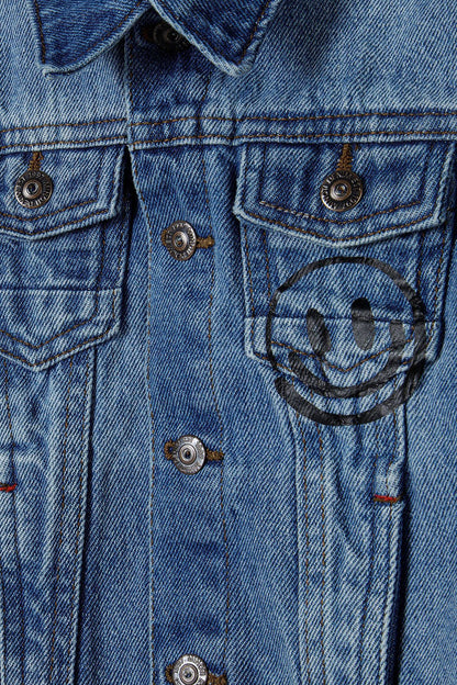 Denim Jacket with Fleece Hood, Light Blue - 4