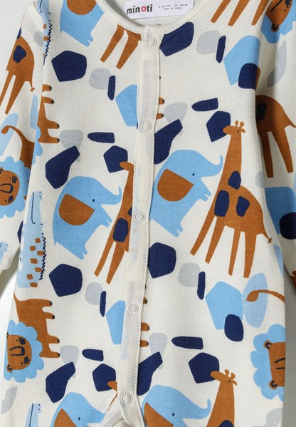 Sleepsuits 2-Pack, Safari Animals & Puppy, Light Blue - 7
