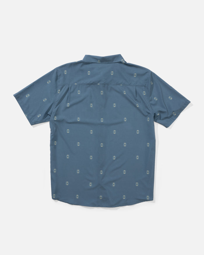 Breezer Perf Button Up - Channel Blue