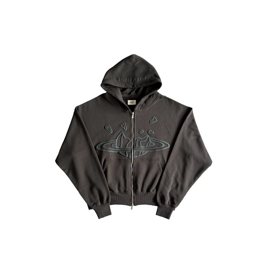 Broken Planet Classic Zip Hoodie Brown/Black