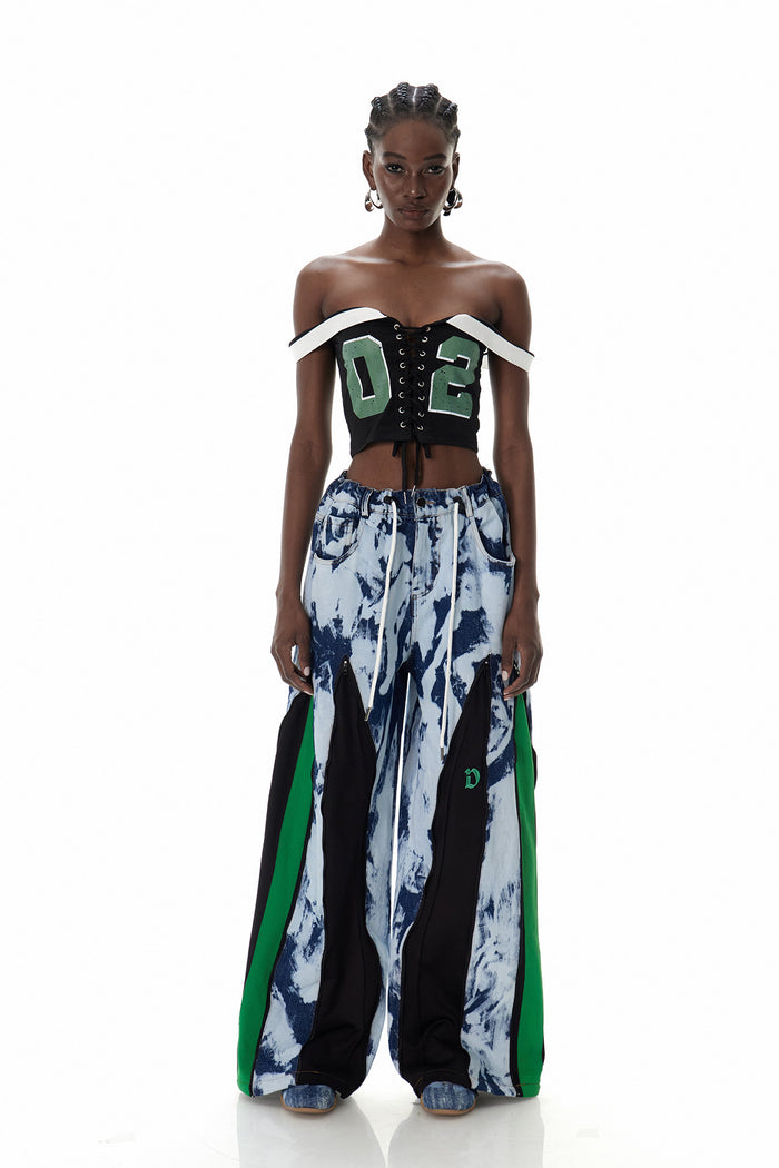 Caprina Zipper Tie Dye Jeans