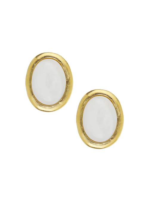 Caroline Stud Earrings - White