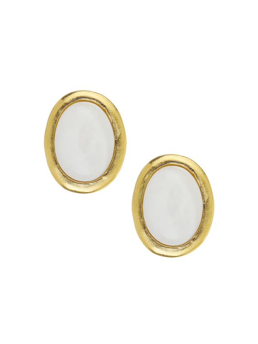 Caroline Stud Earrings - White