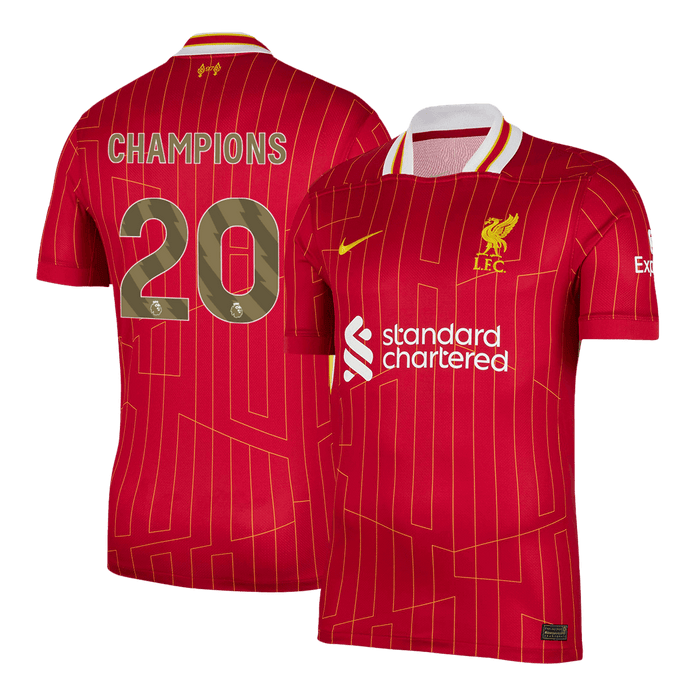 CHAMPIONS #20 Liverpool Home Soccer Jersey 2024/25 Red