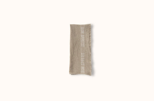 CHARVET NATURAL AND WHITE BON APPETIT LINEN KITCHEN TOWEL