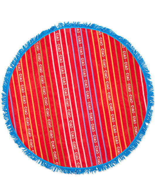 Ciao Stripe Terry Round Beach Towel