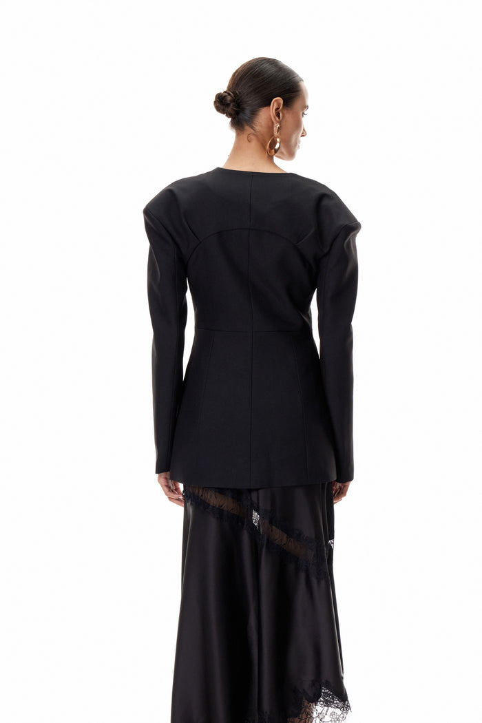 Climent Embellished Plunge Blazer